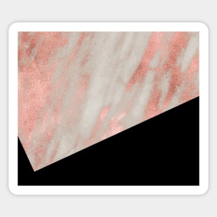 Rose gold marble - classic black Sticker